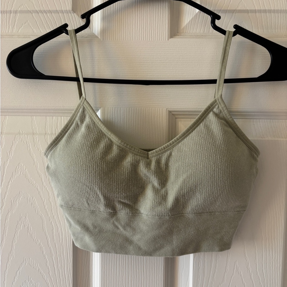 BOODY Lyolyte Ribbed Low Back Bralette Light Green